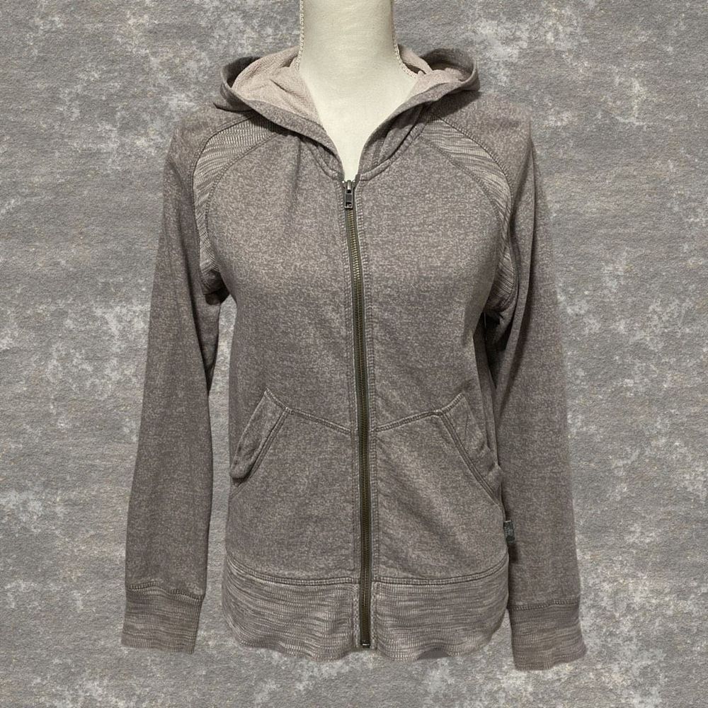 PRANA | Full Zip Grayish Pink Lavender Long Sleeve Thin Hoodie Size S